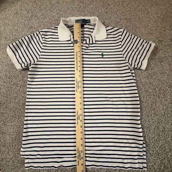 Ralph Lauren Pole white with blue stripes Custom Fit Size L - Picture 3 of 8